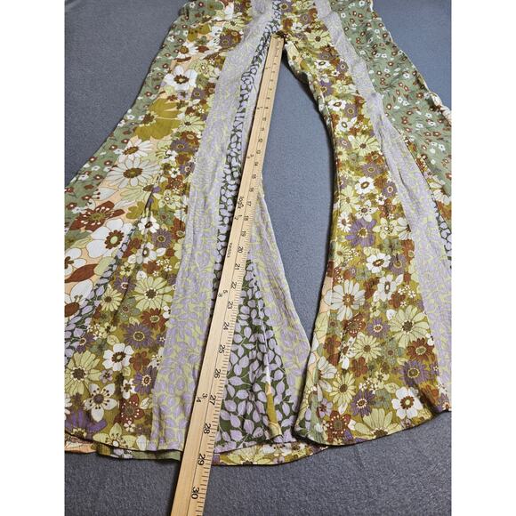 Sky To Moon Pants Womens Small Multicolor Floral Bobbi Rocco Super Flare Boho - Picture 6 of 9